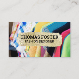 Gold Brushed Rack of Clothes Business Card