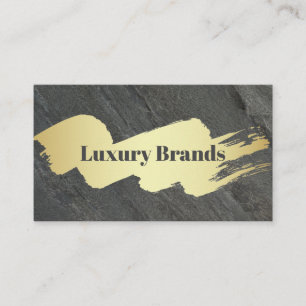 Gold Brushed Slate Rock Background Business Card
