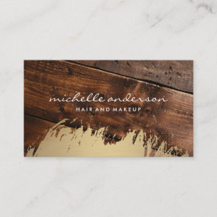 Gold Brushed Wood Business Card