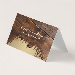 Gold Brushed Wood Business Card
