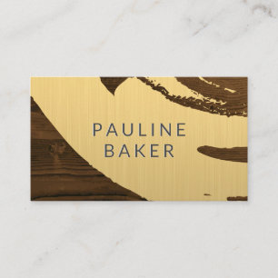Gold Brushed Wood Grain Business Card