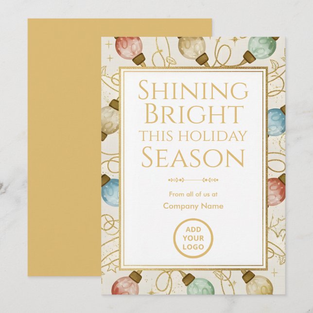 Gold Bubble-Light Elegance | Foil & Bulk Holiday Card (Front/Back)