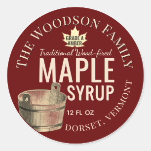 Gold Bucket Wood-fired Maple Syrup Label