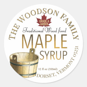 Gold Bucket Wood-fired Maple Syrup Label