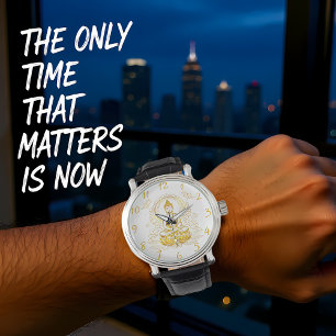 Gold Buddha Sitting in Lotus Pose. Watch