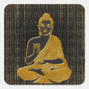 gold Buddha Square Sticker