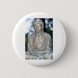 Gold Buddha Statue 2 Inch Round Button