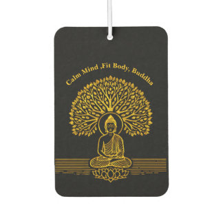 Gold Buddha Under a Tree With Lotus Flower Air Freshener