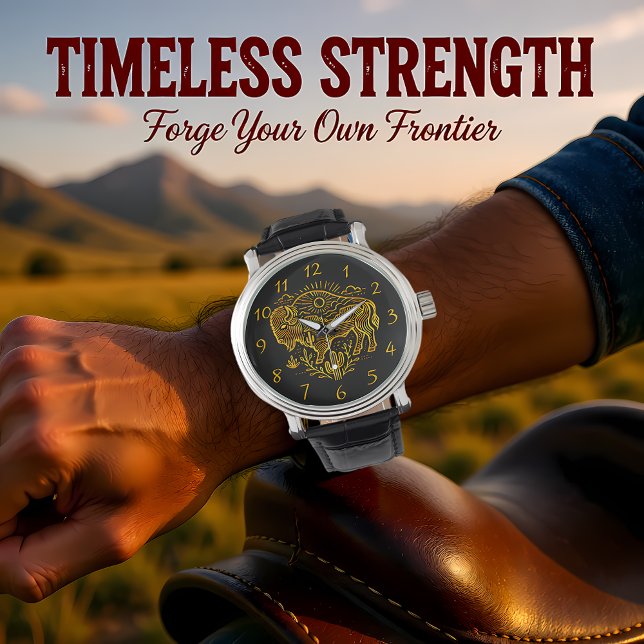 Gold Buffalo Grazing Under The Sun Near Mountains Watch (Creator Uploaded)