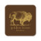 Gold Buffalo QR Code Brown Square Biz Card