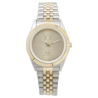Gold Buffalo Skull Luxury Metallic Watch