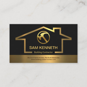 Gold Building Frame Handyman Construction Builder Business Card
