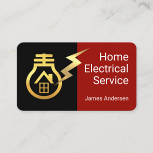 Gold Bulb Home Powered By Lightning Business Card