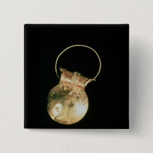 Gold bulla from the House of the Menander 2 Inch Square Button