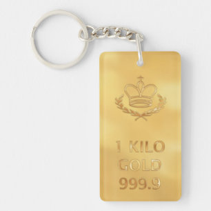 Gold Bullion Bar Keychain
