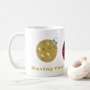 Gold Burgandy Blue Disco Ball Ornaments Holiday Coffee Mug