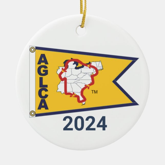 Gold Burgee (2024) Ceramic Ornament (Front)