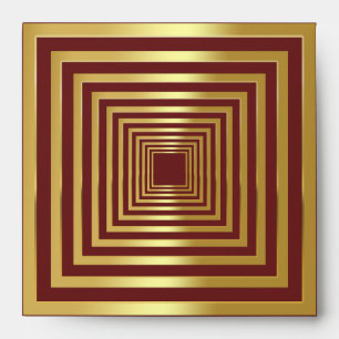 Gold burgundy 3d illusion square Envelope