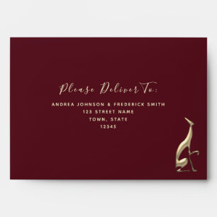 Gold Burgundy 5x7 Envelope