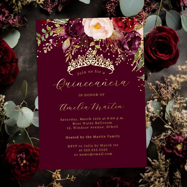 Gold Burgundy Blooming Quinceanera (Creator Uploaded)