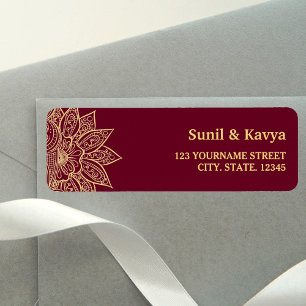 Gold Burgundy Mehendi Henna Indian Wedding
