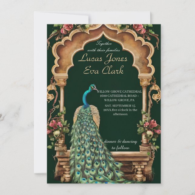 Gold Burgundy Mehendi Henna Indian Wedding Invitat Invitation (Front)