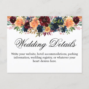 Gold Burgundy Wine Navy Blue Details Enclosure  Postcard