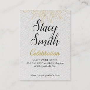 Gold Burst Celebration Event Planner Business Card