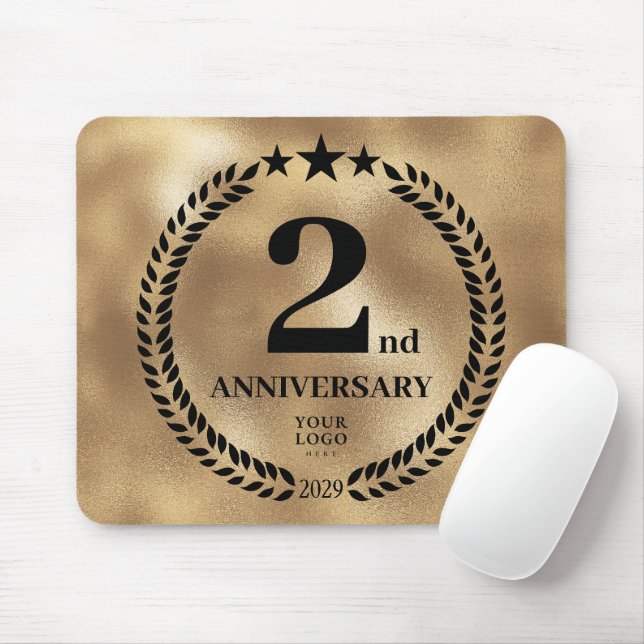 Gold Business 2nd Anniversary Mousepad (With Mouse)