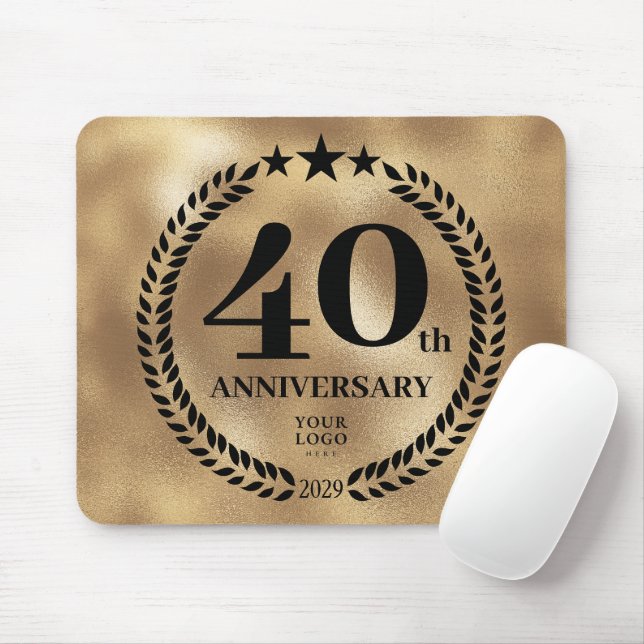 Gold Business 40th Anniversary Commemorative  Mouse Pad (With Mouse)