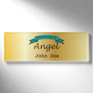 Gold Business Logo Branded Employee Name Tag