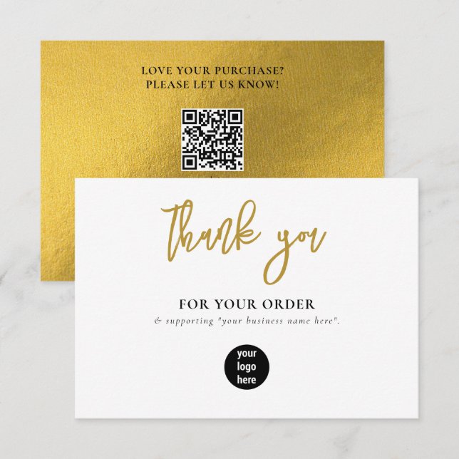 Gold Business Merci Logo des médias sociaux (Devant / Derrière)