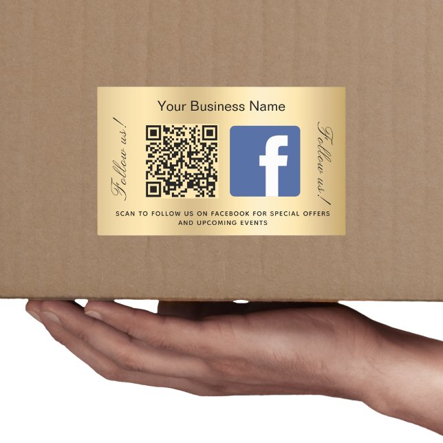 Gold business name qr code Facebook Sticker (Creator Uploaded)