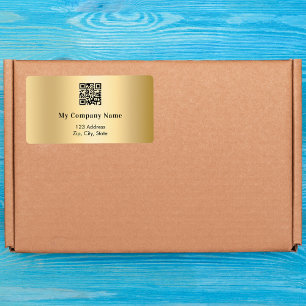 Gold business QR code return address shipping