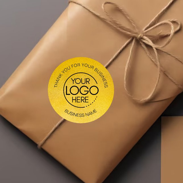 Gold Business Thank You Classic Round Sticker (Creator Uploaded)