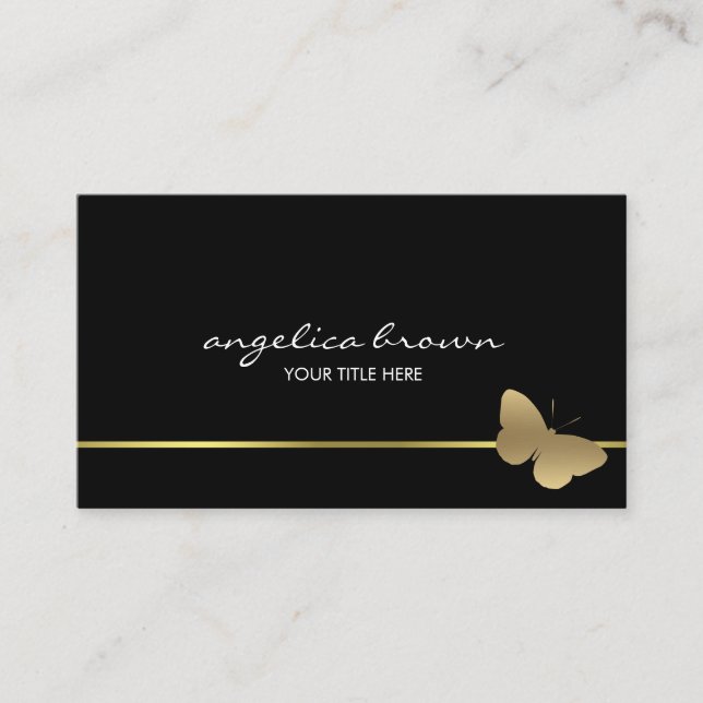 Gold Butterfly Business Card (Front)