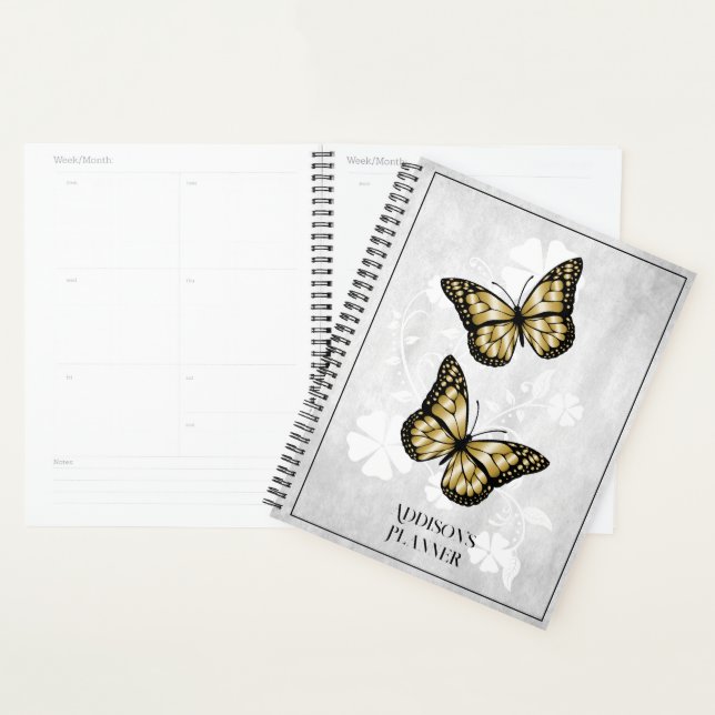 Gold Butterfly Floral Planner (Display)