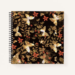 Gold butterfly notebook