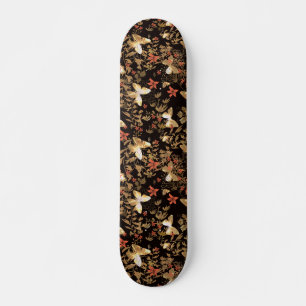Gold butterfly skateboard