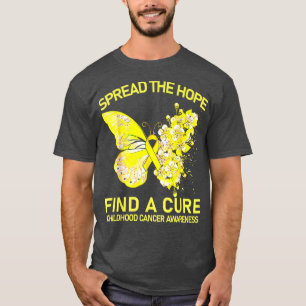 Gold Butterfly Spread The Hope Find A Cure Childho T-Shirt