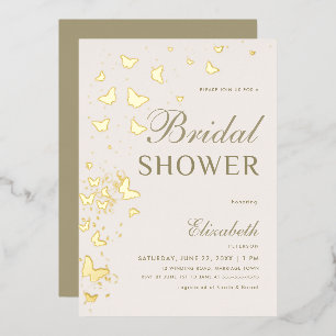 Gold Butterfly Swirls Elegant Boho Bridal Shower