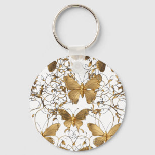 Gold Butterfly Throw Pillow: Keychain
