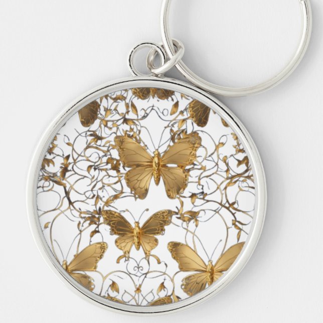 Gold Butterfly Throw Pillow: Keychain (Front)