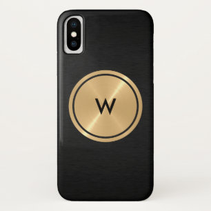 Gold Button and Black Stainless Steel Metal Case-Mate iPhone Case
