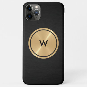 Gold Button and Black Stainless Steel Metal iPhone 11 Pro Max Case