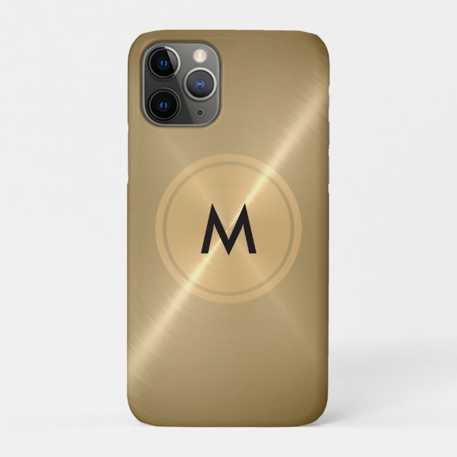 Gold Button and Bronze Stainless Steel Metal Case-Mate iPhone Case (Back)
