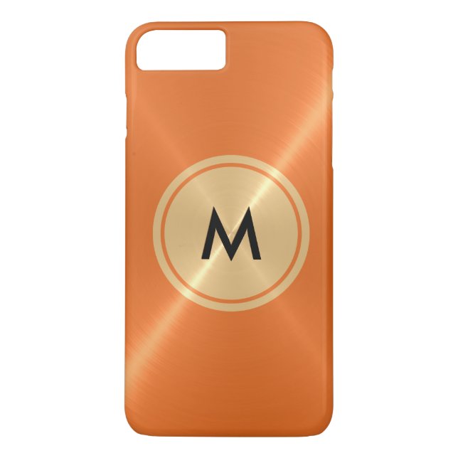 Gold Button and Orange Stainless Steel Metal Case-Mate iPhone Case (Back)