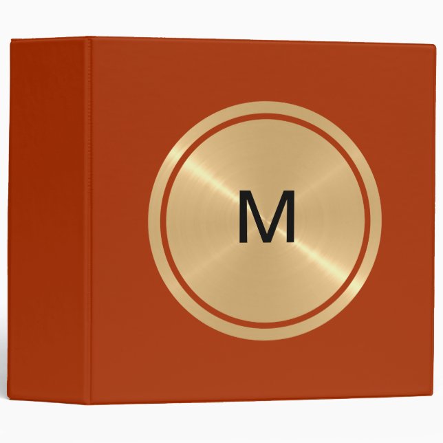 Gold Button and Red Stainless Steel Metal Binder (Front/Spine)