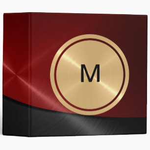 Gold Button and Red Stainless Steel Metal Binder