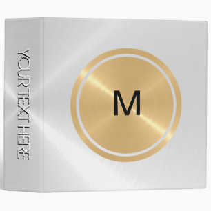 Gold Button and Silver Stainless Steel Metal Binder